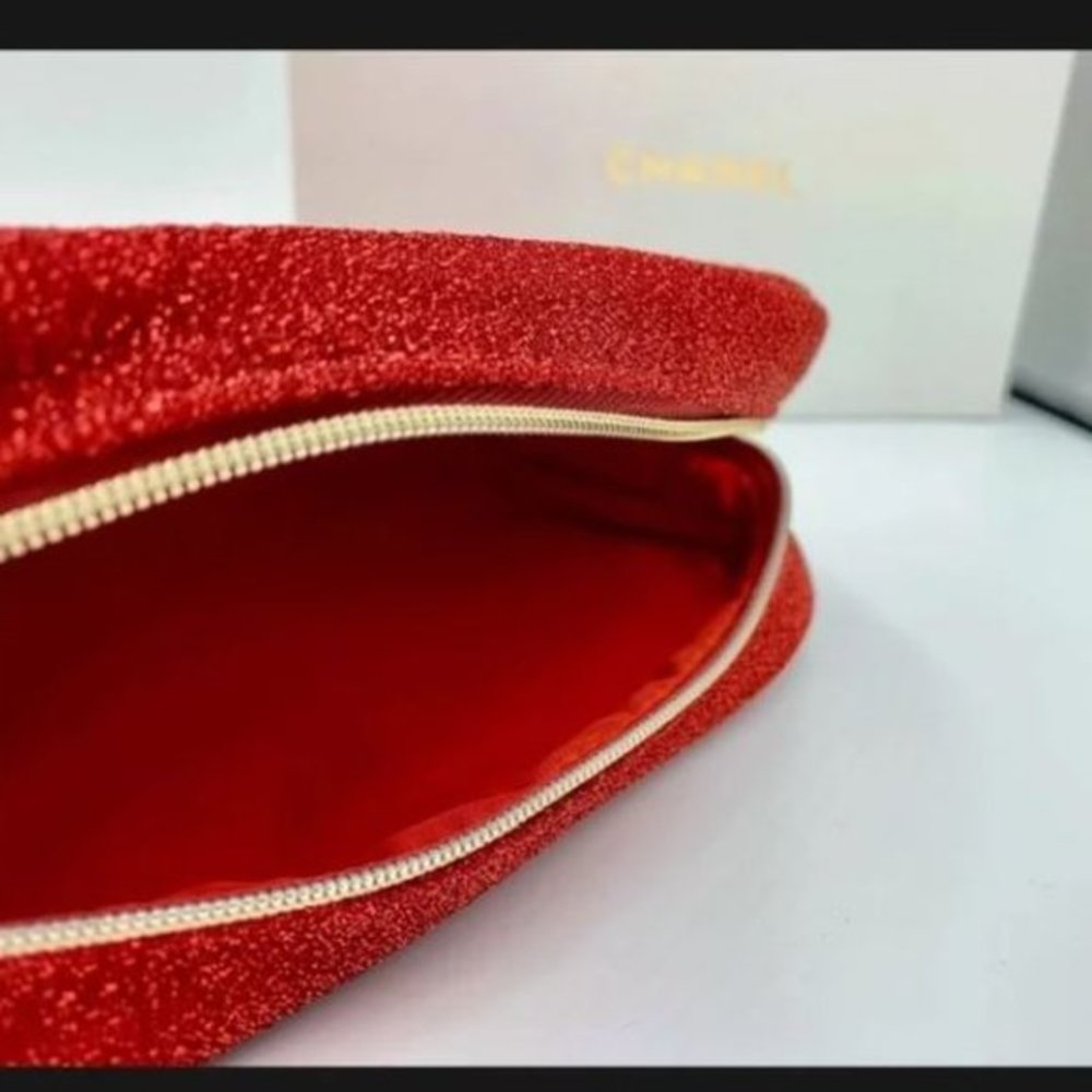 Brand New Chanel Red Cosmetic Bag with Box - Picture 4 of 7